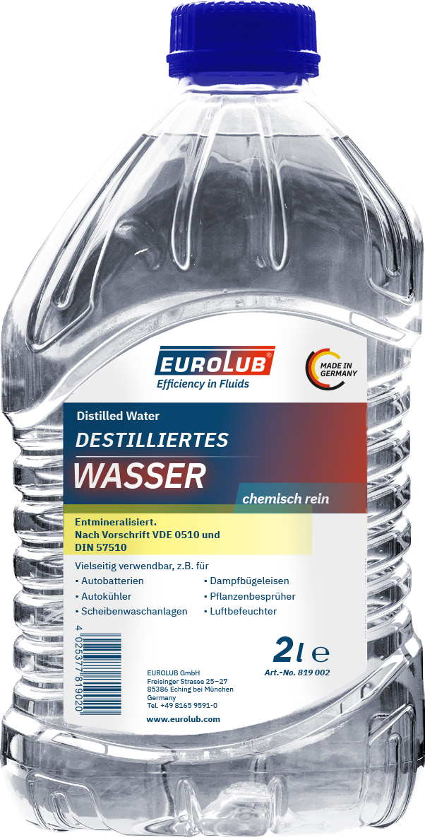 EUROLUB Destilliertes Wasser 2 L