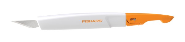 Fiskars Premium Präzision Bastelmesser 15,5 cm Inkl. Klinge weiß/orange (1er Blister)