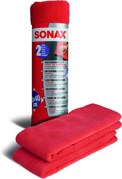 SONAX MicrofaserTuch Außen - der Lackpflegeprofi 40 x 40 cm (2er Pack)