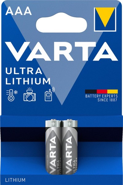 Varta Ultra Lithium Batterie FR03/AAA Mikro 1,5 V (2er Blister)