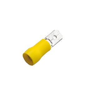 Flachsteckzunge 6,3 x 0,8mm gelb für Kabel 2,5mm² - 6mm² teilisoliert