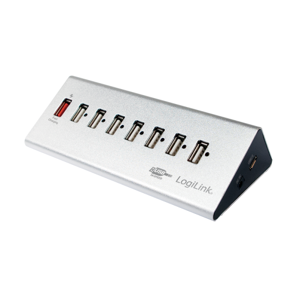LogiLink USB 2.0 High Speed Hub 7 Port + 1 x Schnell Ladeport (1er Faltschachtel)