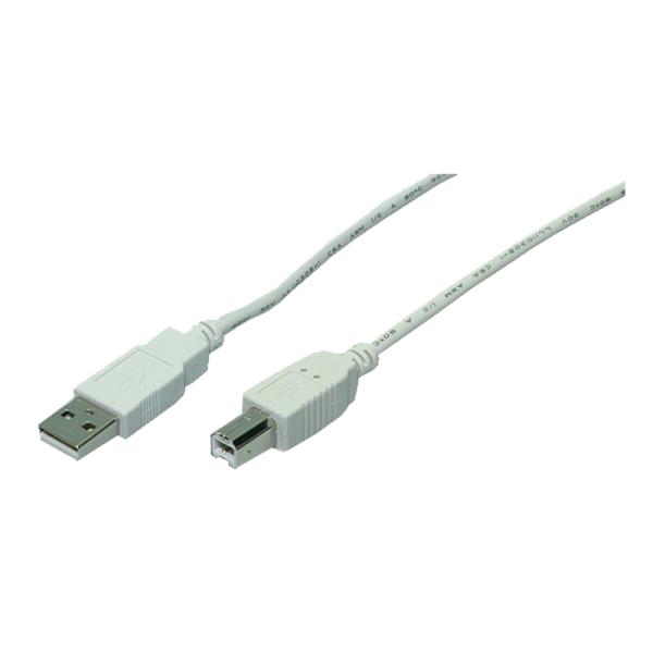 LogiLink USB 2.0 Kabel Anschluss A auf B 2 x Stecker grau 300 m