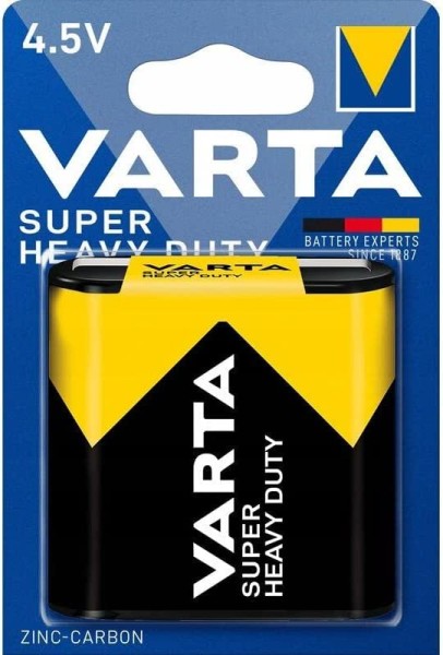 Varta Super Heavy Duty Zinkchlorid Batterie 3R12/Flat 4,5 V (1er Blister)