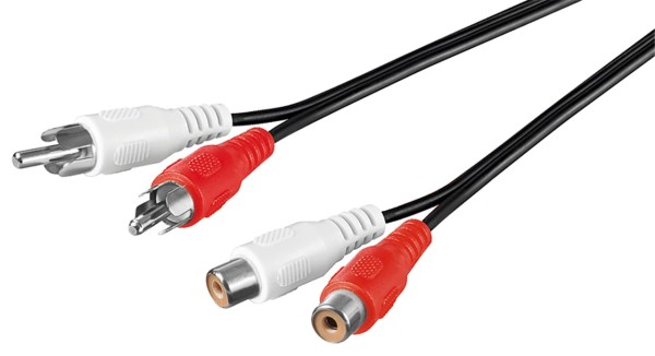 goobay Stereo Verlängerungskabel 2x Cinch 2x Cinch-Stecker (Audio links/rechts) auf 2x Cinch-Buchse