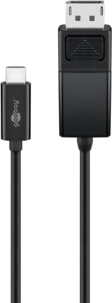 goobay USB C DisplayPort Adapterkabel 4K 60 Hz schwarz 1,20 m