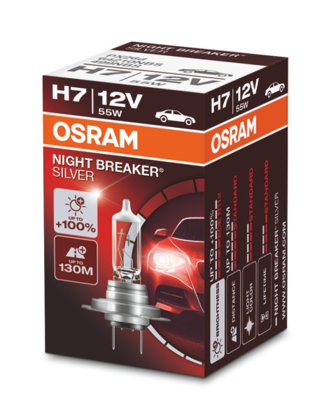 OSRAM NIGHT BREAKER SILVER H7 PX26d 12 V/55 W (1er Faltschachtel)