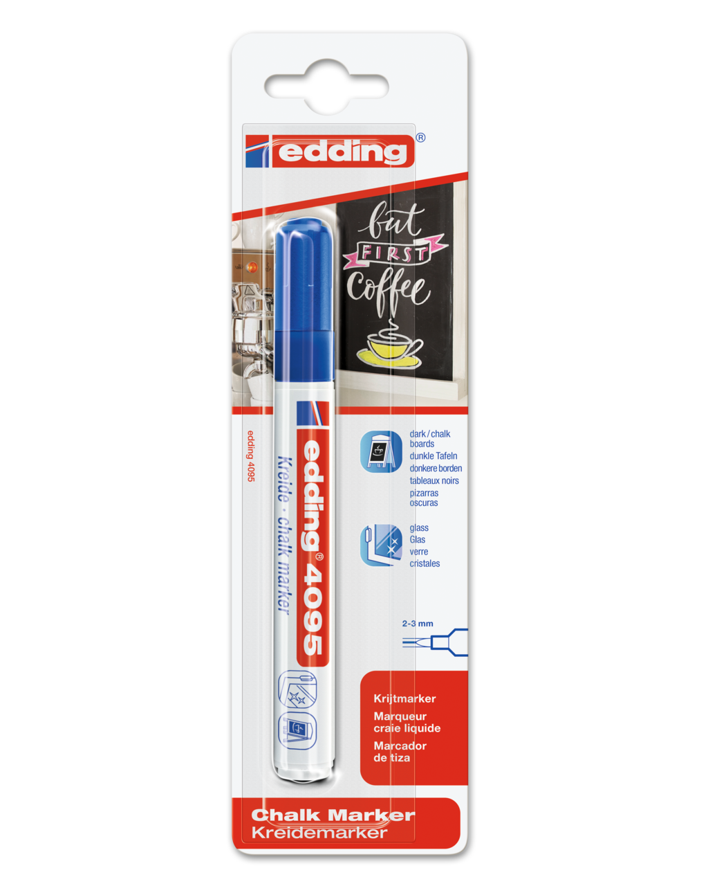 Produktbild von Edding 4095 Kreidemarker - Grün - 10 Kreidestifte - Rundspitze 2-3 Mm - Kreidestift Für Tafel Abwischbar - Zum Beschriften Von Fenster, Glas, Spiegel - Tafelstift Mit Deckenden Farben