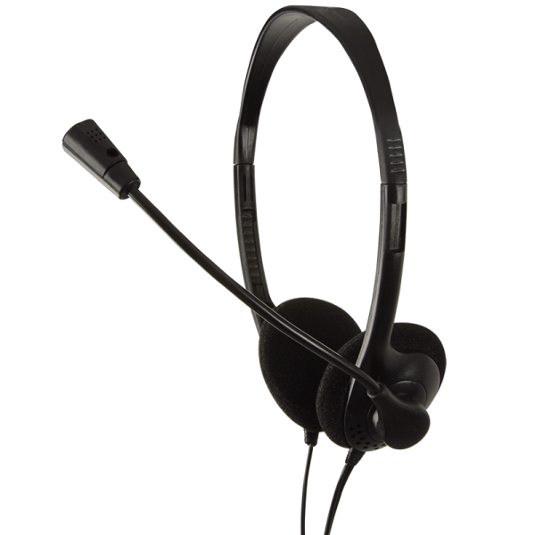 LogiLink Stereo Headset + Bügelmikrofon schwarz 1,8 m (1er Blister)