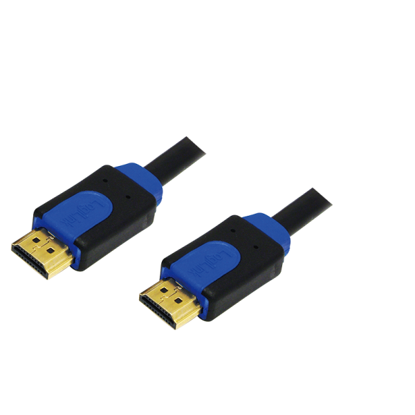 LogiLink High Speed HDMI Kabel 4K 30 Hz mit Ethernet vergoldet schwarz blau 2 m