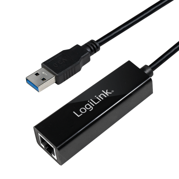LogiLink USB 3.0 Ethernet Adapter auf RJ45 schwarz (1er Faltschachtel)