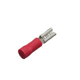 Flachstecker 2,8 x 0,8mm rot für Kabel 0,25mm² - 1mm² teilisoliert