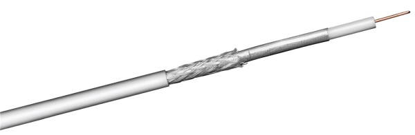 goobay Koax-Kabel (StaKu) 100dB 2x geschirmt Class A weiß 25 m