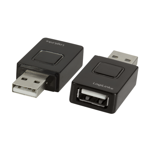 LogiLink USB 2.0 Adapter USB A/M auf A/F Fast Charging schwarz (1er Blister)