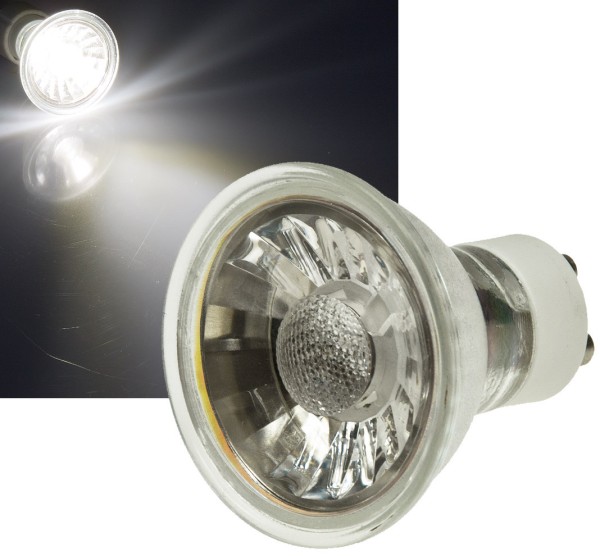 ChiliTec LED Strahler GU10 H50 COB 1 COB, 4000k, 420lm, 230V/5W,neutralweiß