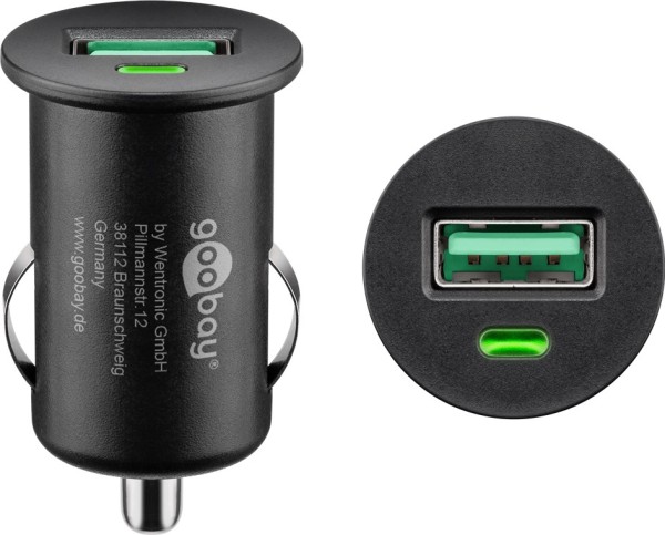 goobay Quick Charge USB Auto Schnellladegerät 18 W schwarz (1er Softpack)
