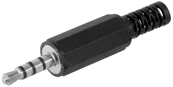 goobay Klinkenstecker 3,5 mm stereo 4 polig Plastik mit Knickschutz (Bulk)