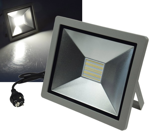 ChiliTec LED-Fluter SlimLine CTF-SLT 99 silber 100W, 6500lm, 4000K, neutralweiß, IP44
