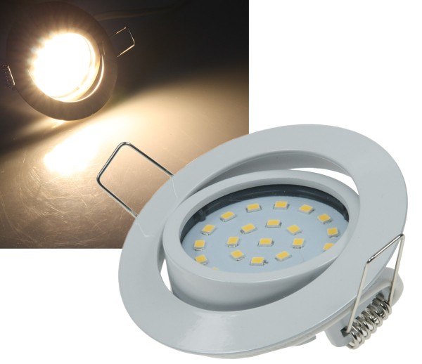ChiliTec LED-Einbauleuchte Flat-26 warmweiß 80x26mm, 4W, 330lm, weißes Gehäuse