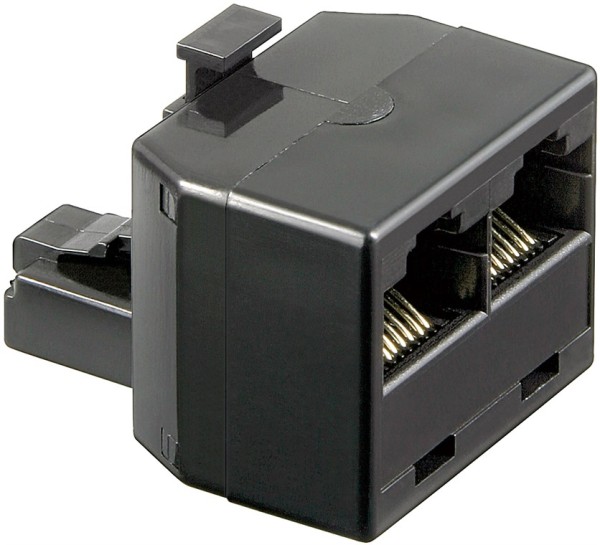 goobay ISDN T Adapter 2 x RJ45 Buchse auf RJ45 Stecker schwarz (Bulk)