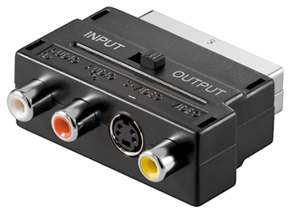 goobay Scart zu Composite Audio Video und S Video Adapter IN/OUT schwarz (Bulk)