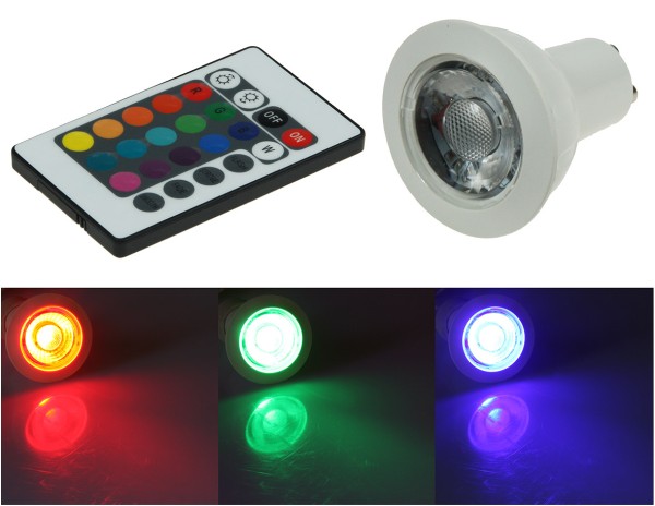 ChiliTec LED Strahler GU10 RGBW mit Fernbedienung 3W, Abstrahlwinkel 170°