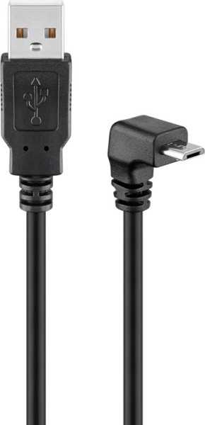 goobay USB 2.0 Hi-Speed Kabel A Stecker auf B Micro Stecker 90° winkel schwarz 1,8 m