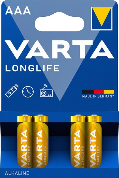 Varta Longlife Alkali Batterie LR03/AAA Micro 1,5 V (4er Blister)