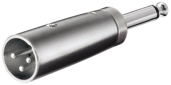 goobay XLR Adapter AUX Klinke 6,35 mm mono Stecker zu XLR Stecker (Bulk)