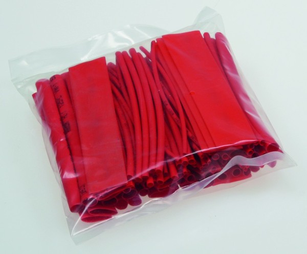 ChiliTec Schrumpfschlauch-Sortiment, 100-teilig in Sortimentstüte, rot