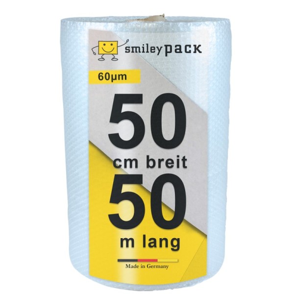smiley pack 60 µ Luftpolsterfolie transparent 50 cm x 50 m