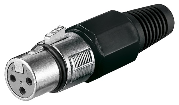 goobay Mikrofonkupplung XLR 3 Pin mit Verriegelung/geschraubter Zugentlastung