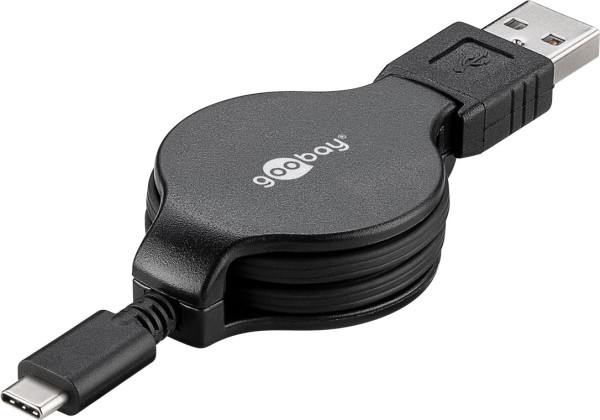 goobay USB C Lade und Synchronisationskabel für Geräte mit USB C Anschluss schwarz 1 m