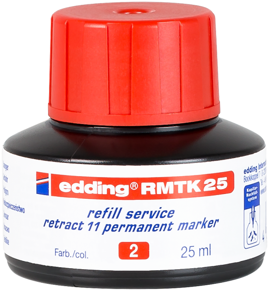 edding RMTK 25 Permanentmarker retract 11 Nachfülltinte rot 25 ml