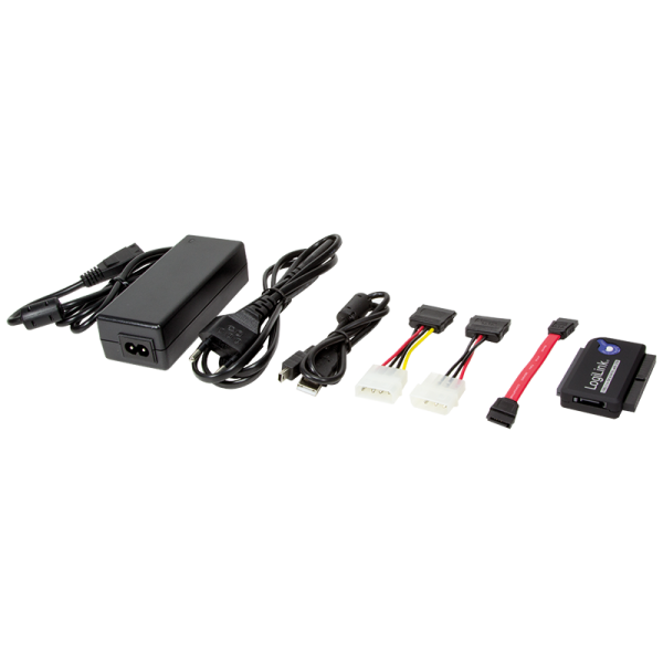 LogiLink USB 2.0 Adapter bis 2,5" bis 3,5" IDE + SATA HDD OTB (1er Faltschachtel)