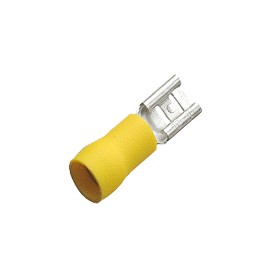 Flachstecker 6,3 x 0,8mm gelb für Kabel 2,5mm² - 6mm² teilisoliert