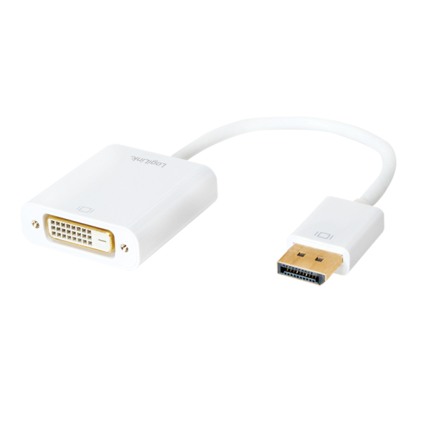 LogiLink DisplayPort 1.2 auf DVI Adapter weiß 0,15 m (1er Softpack)