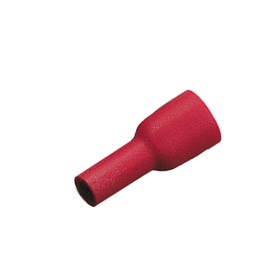 Flachstecker 6,3 x 0,8mm rot für Kabel 0,25mm² - 1mm² vollisoliert