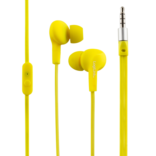 LogiLink Wassergeschütztes IPX6 Stereo In Ear Headset gelb (1er Blister)