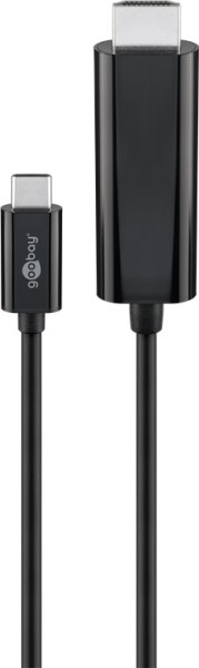 goobay USB C HDMI Adapterkabel 4K 60 Hz schwarz 1,8 m
