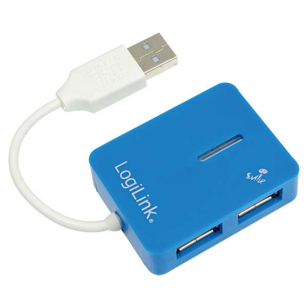 LogiLink USB 2.0 Hub 4 Port Smile blau (1er Blister)