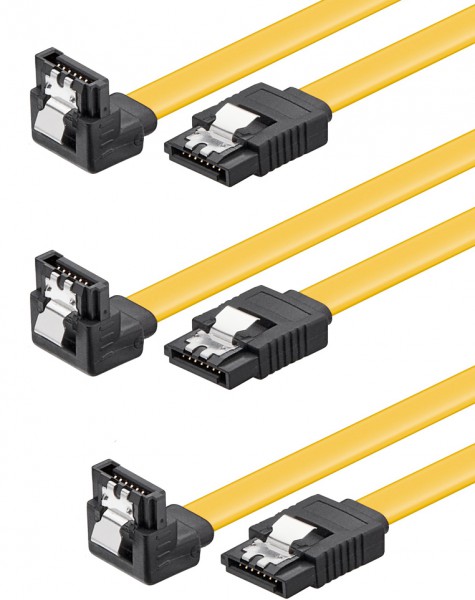 baytronic SATA Kabel Set mit Verriegelung gewinkelt 3x 0,5 m
