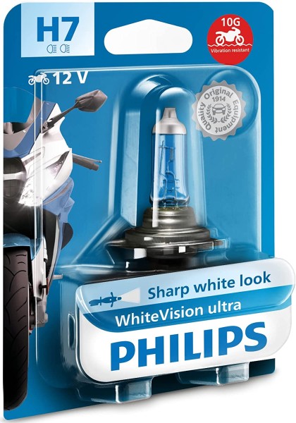 Philips WhiteVision Ultra Moto H7 PX26d 12 V 55 W (1er Blister)