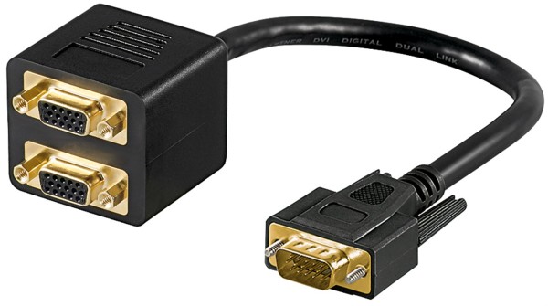 goobay VGA Adapterkabel vergoldet schwarz (Bulk)