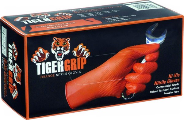 TigerGrip Nitril Einweghandschuhe orange