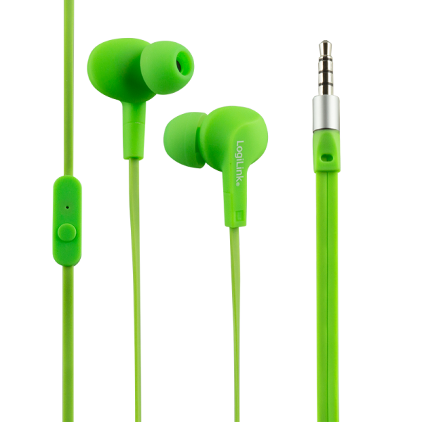 LogiLink Wassergeschütztes IPX6 Stereo In Ear Headset grün (1er Blister)