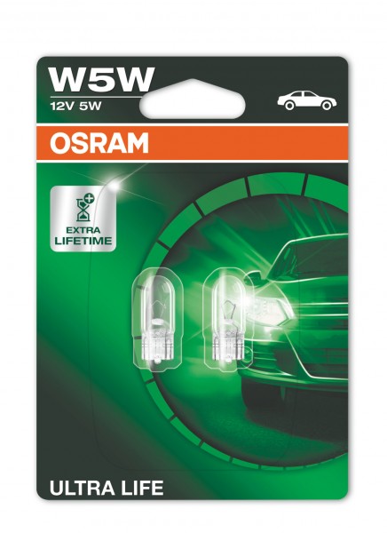 OSRAM ULTRA LIFE W5W W2.1x9.5d 12 V/5 W (2er Blister)