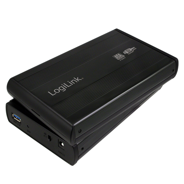LogiLink Festplattengehäuse 3,5" SATA USB 3.0 Aluminium schwarz (1er Faltschachtel)