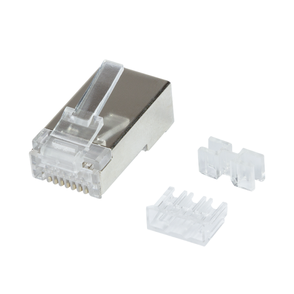 LogiLink RJ45 Modularer Steckverbinder CAT 6A für starre und flexible Adern (50 Stück)