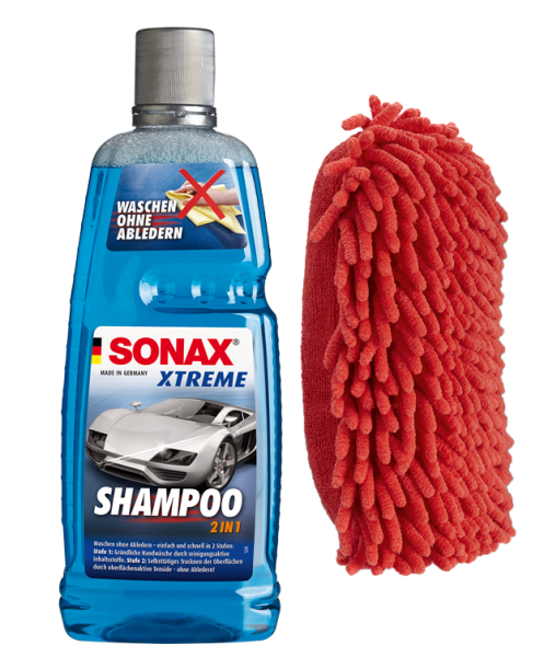 SONAX XTREME Shampoo 2 in 1 1 L + Microfaser Schwamm
